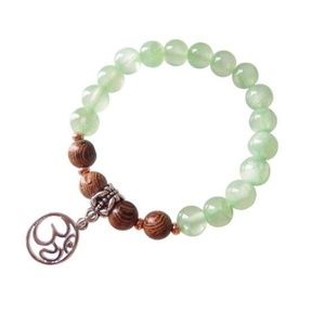 Turquoise & Sandalwood OM Mala Bracelet